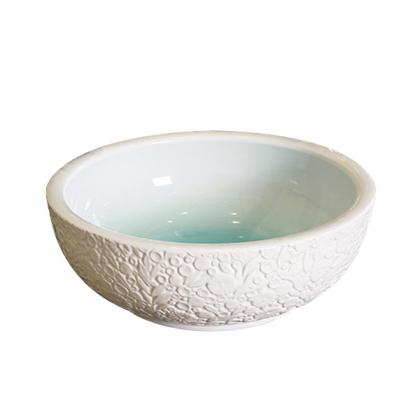 Green bowl porcelain sink with carving surface(C-1067)