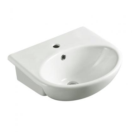 Semi-recessed basin on bathroom furniture (5015)