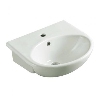 Semi-recessed basin on bathroom furniture (5015)